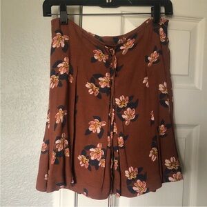 Free People floral skater tie up mini skirt 10